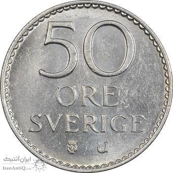 سکه 50 اوره 1973 گوستاو ششم - AU58 - سوئد سکه 50 اوره 1973 گوستاو ششم - AU58 - سوئد