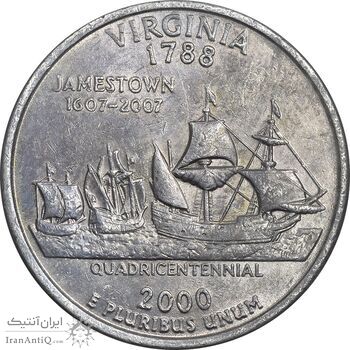 سکه کوارتر دلار 2000P ایالتی (ویرجینیا) - EF45 - آمریکا