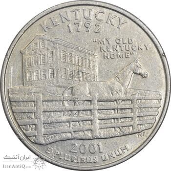 سکه کوارتر دلار 2001D ایالتی (کنتاکی) - EF40 - آمریکا