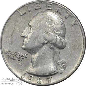 سکه کوارتر دلار 1967 واشنگتن - EF40 - آمریکا سکه کوارتر دلار 1967 واشنگتن - EF40 - آمریکا
