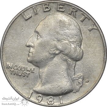 سکه کوارتر دلار 1981D واشنگتن - EF45 - آمریکا