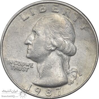 سکه کوارتر دلار 1987P واشنگتن - VF35 - آمریکا