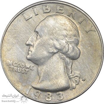 سکه کوارتر دلار 1983D واشنگتن - EF40 - آمریکا