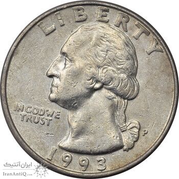 سکه کوارتر دلار 1993P واشنگتن - VF35 - آمریکا