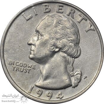 سکه کوارتر دلار 1994P واشنگتن - AU55 - آمریکا