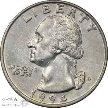 سکه کوارتر دلار 1994D واشنگتن - AU55 - آمریکا
