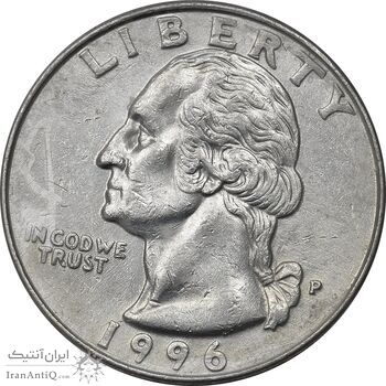 سکه کوارتر دلار 1996P واشنگتن - EF40 - آمریکا