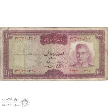 اسکناس 100 ریال (آموزگار - سمیعی) نوشته قرمز - تک - VF20 - محمد رضا شاه اسکناس 100 ریال (آموزگار - سمیعی) نوشته قرمز - تک - VF20 - محمد رضا شاه