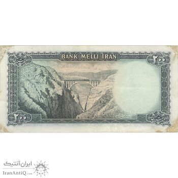 اسکناس 200 ریال سری سوم - تک - VF35 - محمد رضا شاه