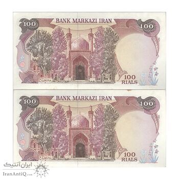 اسکناس 100 ریال (بنی صدر - نوبری) فیلیگران یکی بیضی - جفت - UNC61 - جمهوری اسلامی