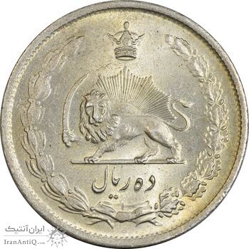 سکه 10 ریال 1323 - MS63 - محمد رضا شاه