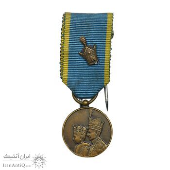 مدال برنز آویزی تاجگذاری 1346 (شب) - AU - محمد رضا شاه