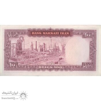 اسکناس 100 ریال (آموزگار - جهانشاهی) - تک - UNC61 - محمد رضا شاه