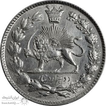 سکه 2000 دینار 1330 خطی - MS61 - احمد شاه