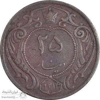 سکه 25 دینار 1314 مس - EF40 - رضا شاه