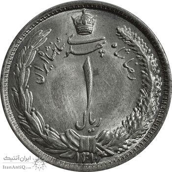 سکه 1 ریال 1313/0 (سورشارژ تاریخ) - MS63 - رضا شاه