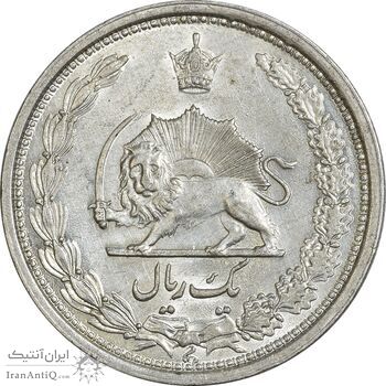 سکه 1 ریال 1313/2 (سورشارژ تاریخ نوع یک) - MS62 - رضا شاه