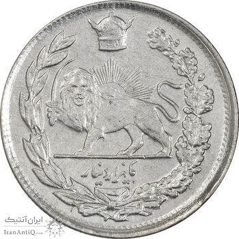 سکه 1000 دینار 1307 تصویری - AU55 - رضا شاه