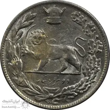 سکه 2000 دینار 1308 تصویری - MS62 - رضا شاه