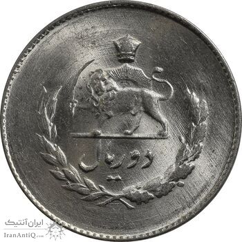 سکه 2 ریال 1335 مصدقی - MS64 - محمد رضا شاه