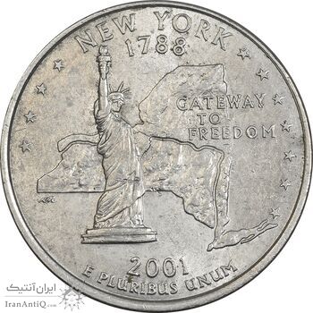 سکه کوارتر دلار 2001D ایالتی (نیویورک) - MS61 - آمریکا