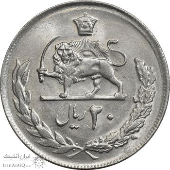 سکه 20 ریال 2537 - MS63 - محمد رضا شاه