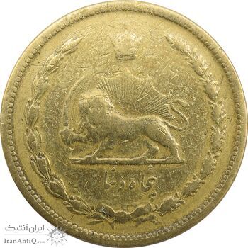 سکه 50 دینار 1320 برنز - F - رضا شاه