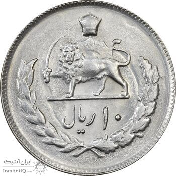 سکه 10 ریال 2537 - MS62 - محمد رضا شاه