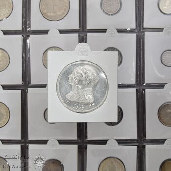 مدال نقره نوروز 1344 (لافتی الا علی) - MS64 - محمد رضا شاه