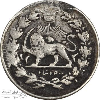 سکه 500 دینار 1313 خطی - VF - مظفرالدین شاه