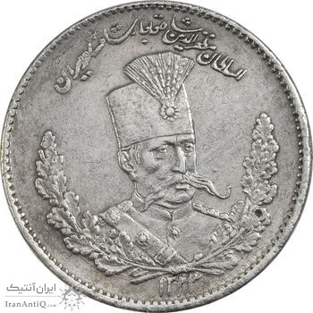سکه 2000 دینار 1323 تصویری - AU55 - مظفرالدین شاه