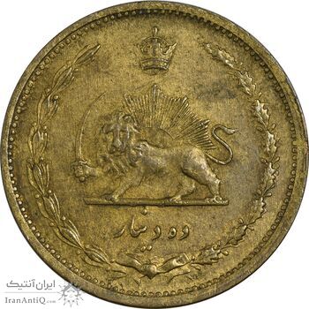 سکه 10 دینار 1320 برنز - MS61 - رضا شاه سکه 10 دینار 1320 برنز - MS61 - رضا شاه