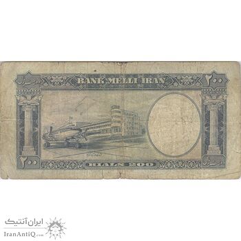 اسکناس 200 ریال 1337 - تک - VF20 - محمد رضا شاه