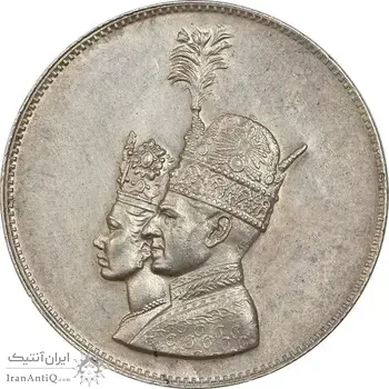 مدال نقره جشن تاجگذاری 1346 - MS61 - محمد رضا شاه