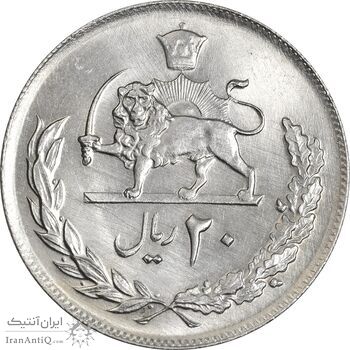 سکه 20 ریال 1357 - AU58 - محمد رضا شاه سکه 20 ریال 1357 - AU58 - محمد رضا شاه