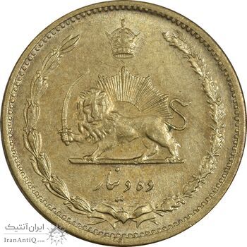 سکه 10 دینار 1319 برنز - MS62 - رضا شاه