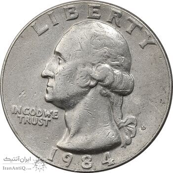 سکه کوارتر دلار 1984D واشنگتن - EF40 - آمریکا