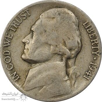 سکه 5 سنت 1941 جفرسون - VF35 - آمریکا