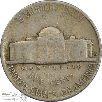 سکه 5 سنت 1941 جفرسون - VF35 - آمریکا