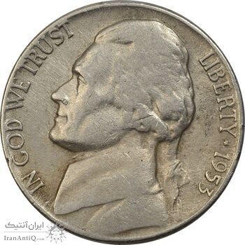 سکه 5 سنت 1953 جفرسون - EF40 - آمریکا