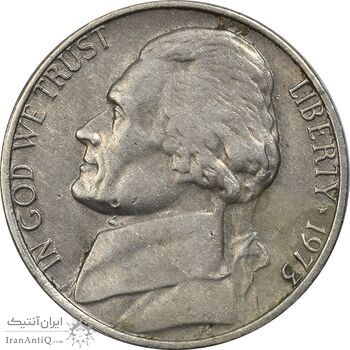 سکه 5 سنت 1973 جفرسون - EF45 - آمریکا