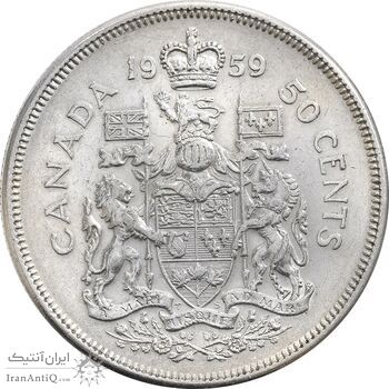 سکه 50 سنت 1959 الیزابت دوم - EF45 - کانادا