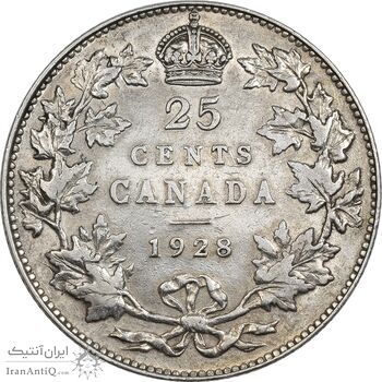 سکه 25 سنت 1928 جرج پنجم - EF45 - کانادا سکه 25 سنت 1928 جرج پنجم - EF45 - کانادا