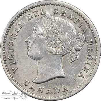 سکه 10 سنت 1858 ویکتوریا - AU50 - کانادا