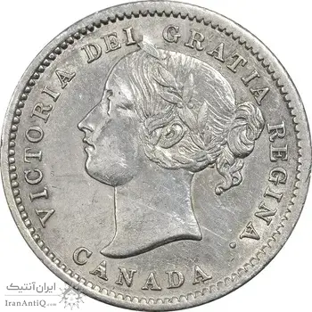 سکه 10 سنت 1858 ویکتوریا - AU50 - کانادا
