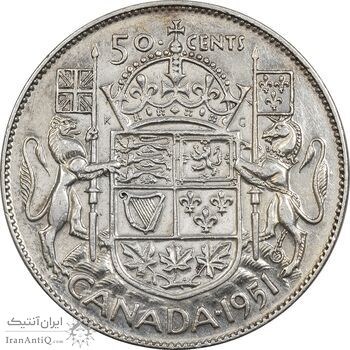 سکه 50 سنت 1951 جرج ششم - EF45 - کانادا