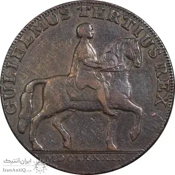ژتون 1/2 پنی 1791 ویلیام سوم - EF40 - انگلستان