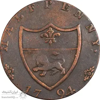 ژتون 1/2 پنی 1794-1795 برانزویک - VF30 - کانادا
