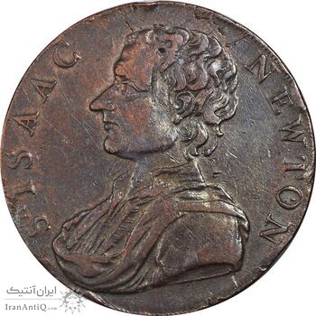 ژتون 1/2 پنی 1793 اسحاق نیوتون - VF30 - انگلستان