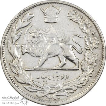 سکه 2000 دینار 1306T تصویری - VF35 - رضا شاه